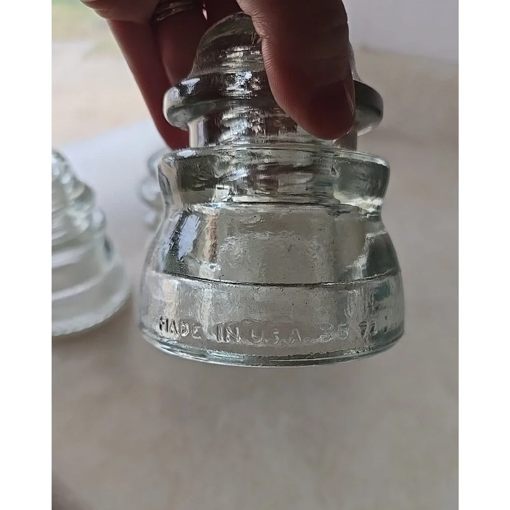Lot of 3 Vintage‎ Hemingray #56 Made in USA Clear Glass Electric Insulator